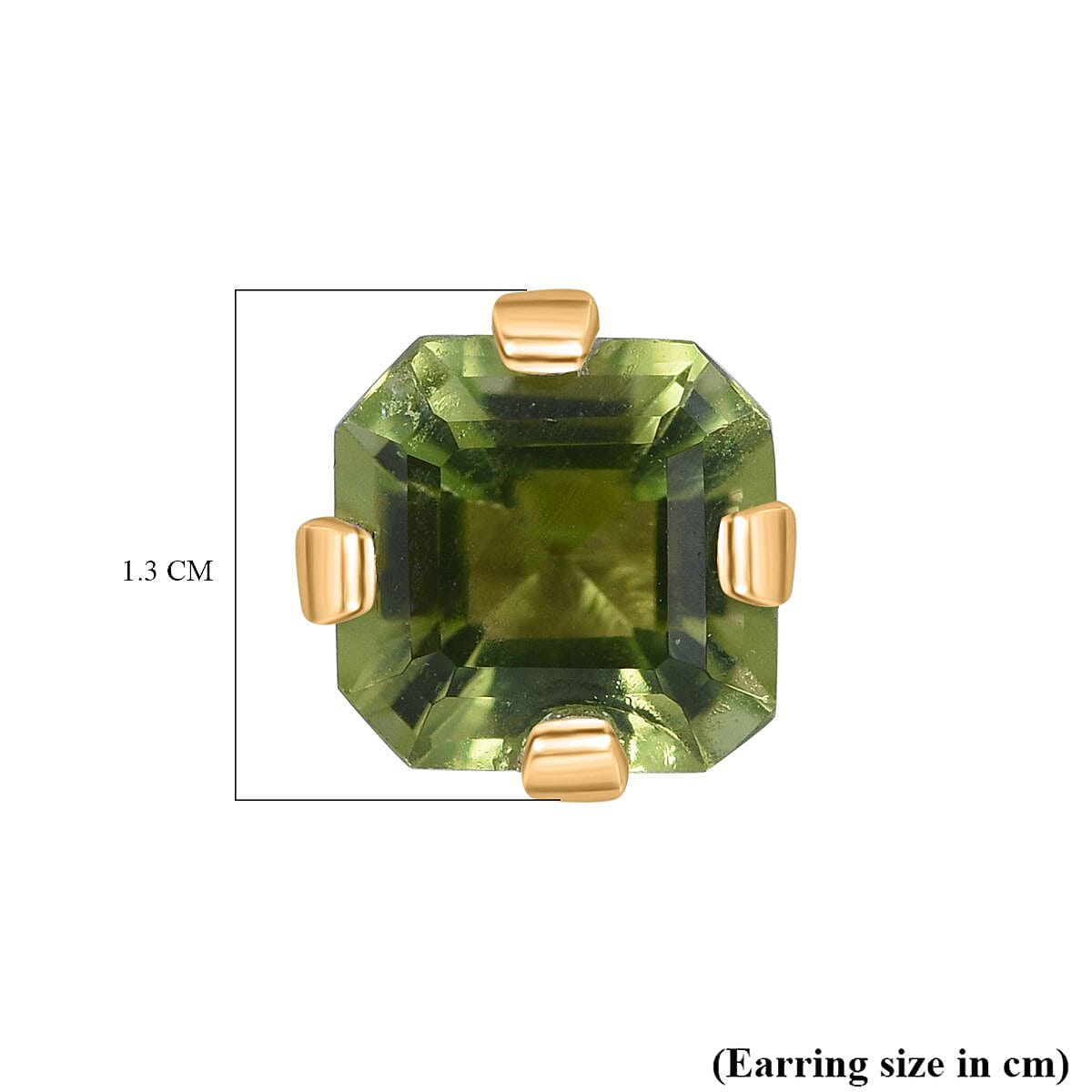 9K Yellow Gold Hebei Peridot Solitaire Earrings