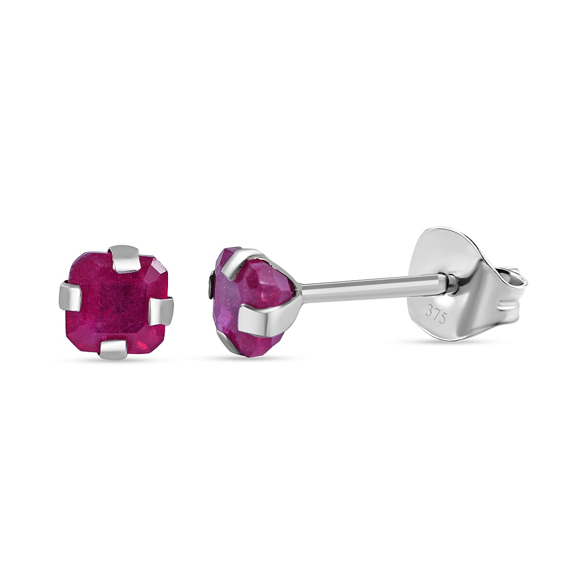 9K White Gold AA African Ruby Earring 1.14 ct, Gold Wt. 0.25 Gms 1.140 Ct.