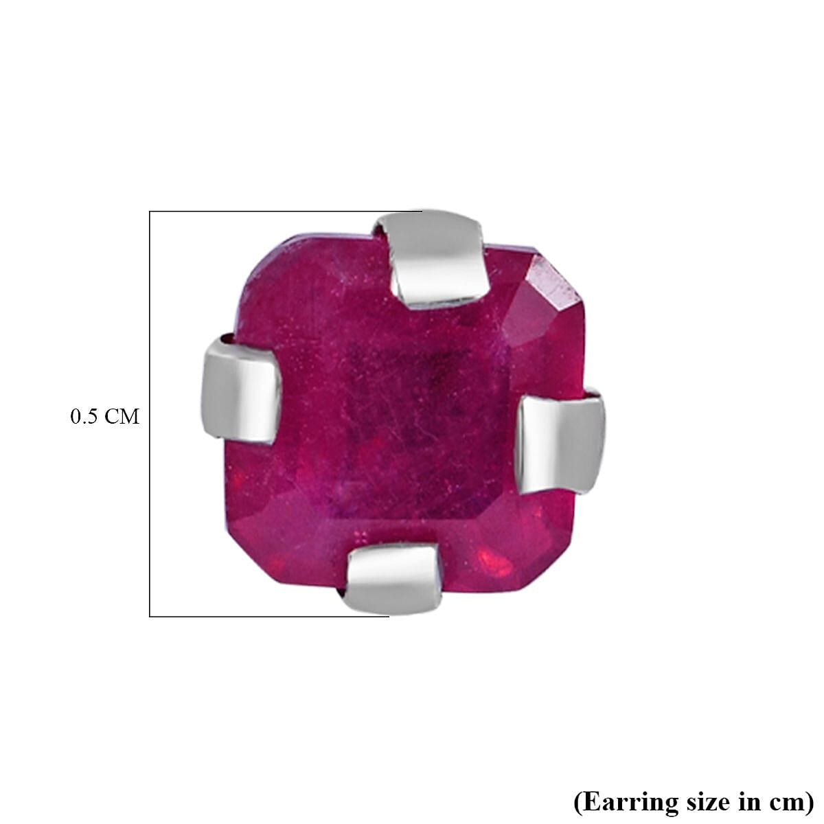 9K White Gold AA African Ruby Earring 1.14 ct, Gold Wt. 0.25 Gms 1.140 Ct.