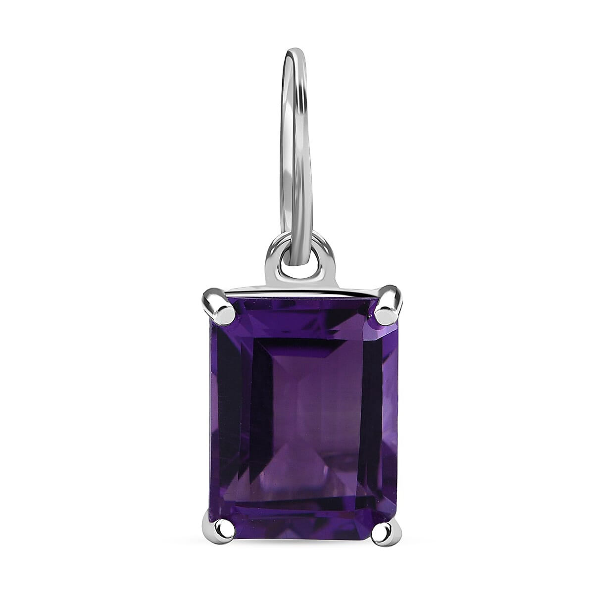  9K White Gold AA Lusaka Amethyst Pendant 1.55 ct, Gold Wt. 0.25 Gms 1.550 Ct.