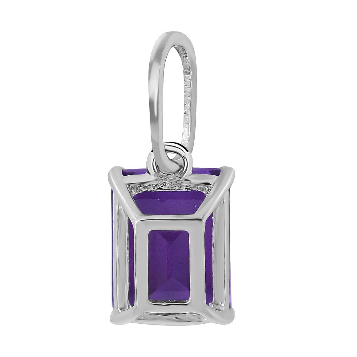  9K White Gold AA Lusaka Amethyst Pendant 1.55 ct, Gold Wt. 0.25 Gms 1.550 Ct.