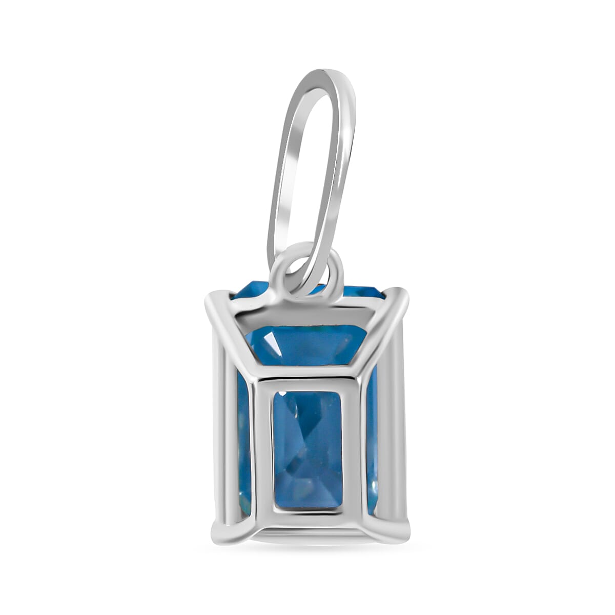 9K White Gold Blue Zircon Solitaire Pendant 2.50 Ct