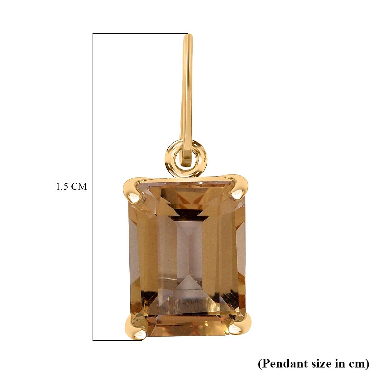 9K Yellow Gold   Citrine  Pendant 1.55 ct,  Gold Wt. 0.25 Gms  1.550  Ct.