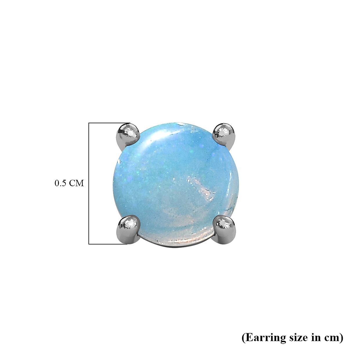 Mega Deal - Ethiopian Welo Opal Solitaire Earrings with Push Back in Platinum Overlay Sterling Silver