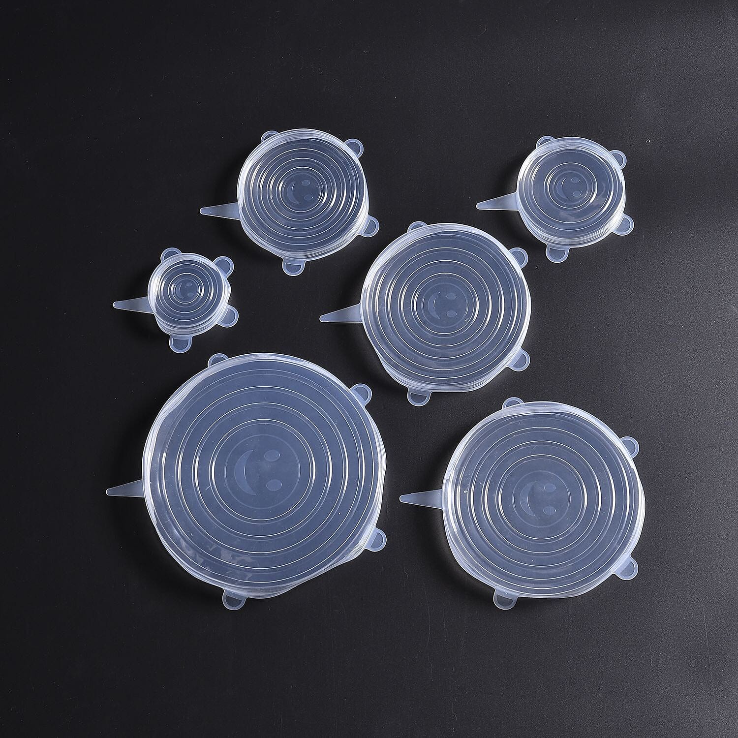 Set of 24 Air Tight Stretchable Silicone Lids - 12xRound, 12xRectangle