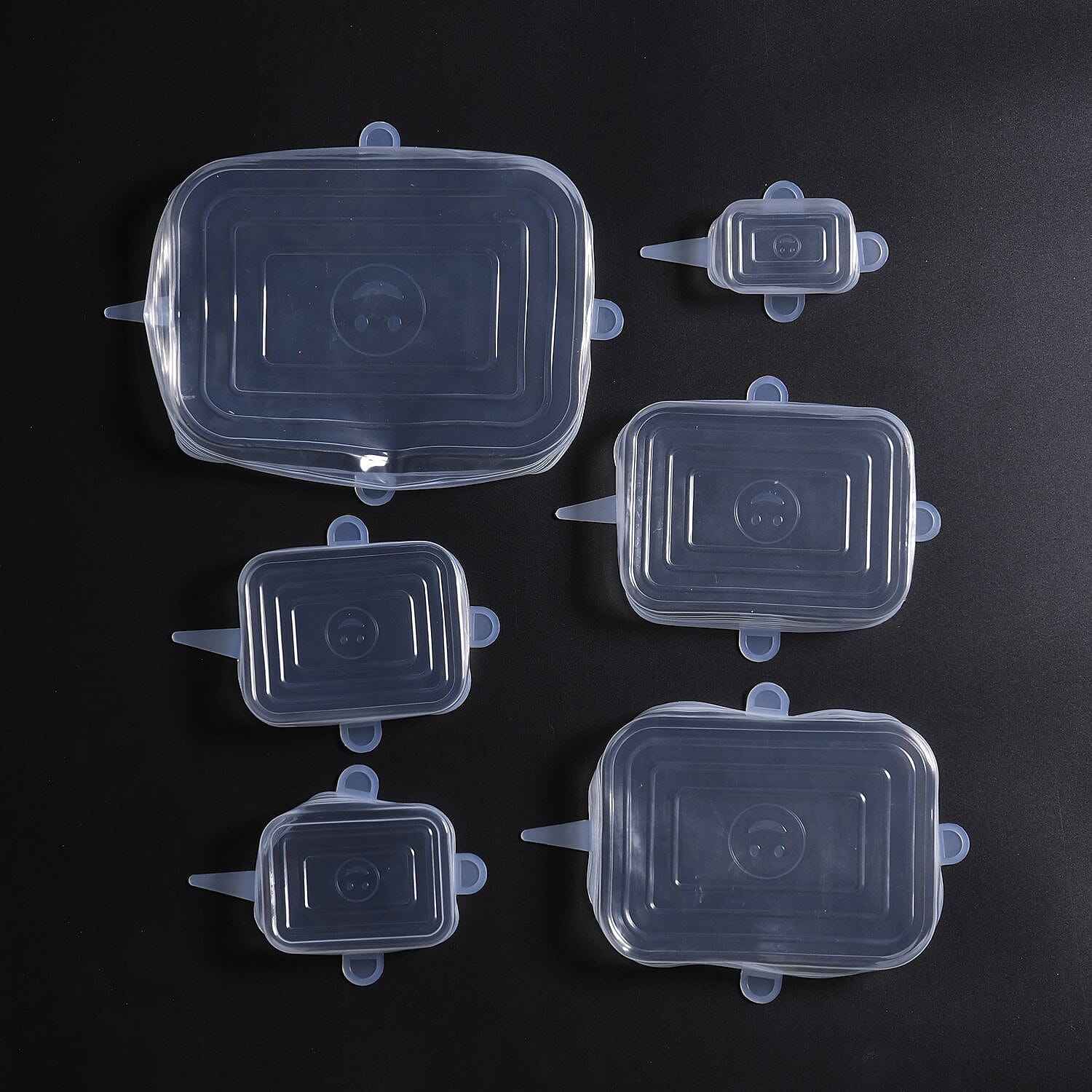 Set of 24 Air Tight Stretchable Silicone Lids - 12xRound, 12xRectangle Set of 24 Air Tight Stretchable Silicone Lids - 12xRound, 12xRectangle