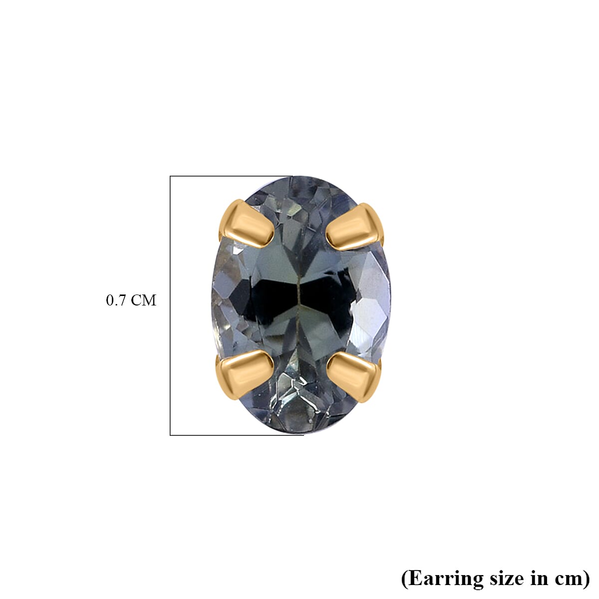 9K Yellow Gold Green Tanzanite Solitaire Stud Earrings