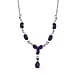  African Amethyst , White Zircon Cluster Necklace (Size - 20) Stainless Steel 4.20 ct 4.045 Ct.