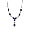 Zambian Amethyst & Natural Zircon Necklace (Size - 20) in Stainless Steel 4.05 Ct