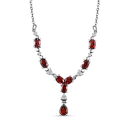 Mozambique Red Garnet and Natural Zircon Necklace (Size-20) with Magnetic Clasp 5.65 Ct