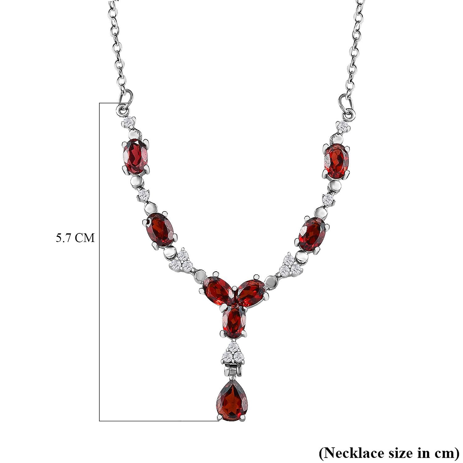 Mozambique Red Garnet and Natural Zircon Necklace (Size-20) with Magnetic Clasp 5.65 Ct