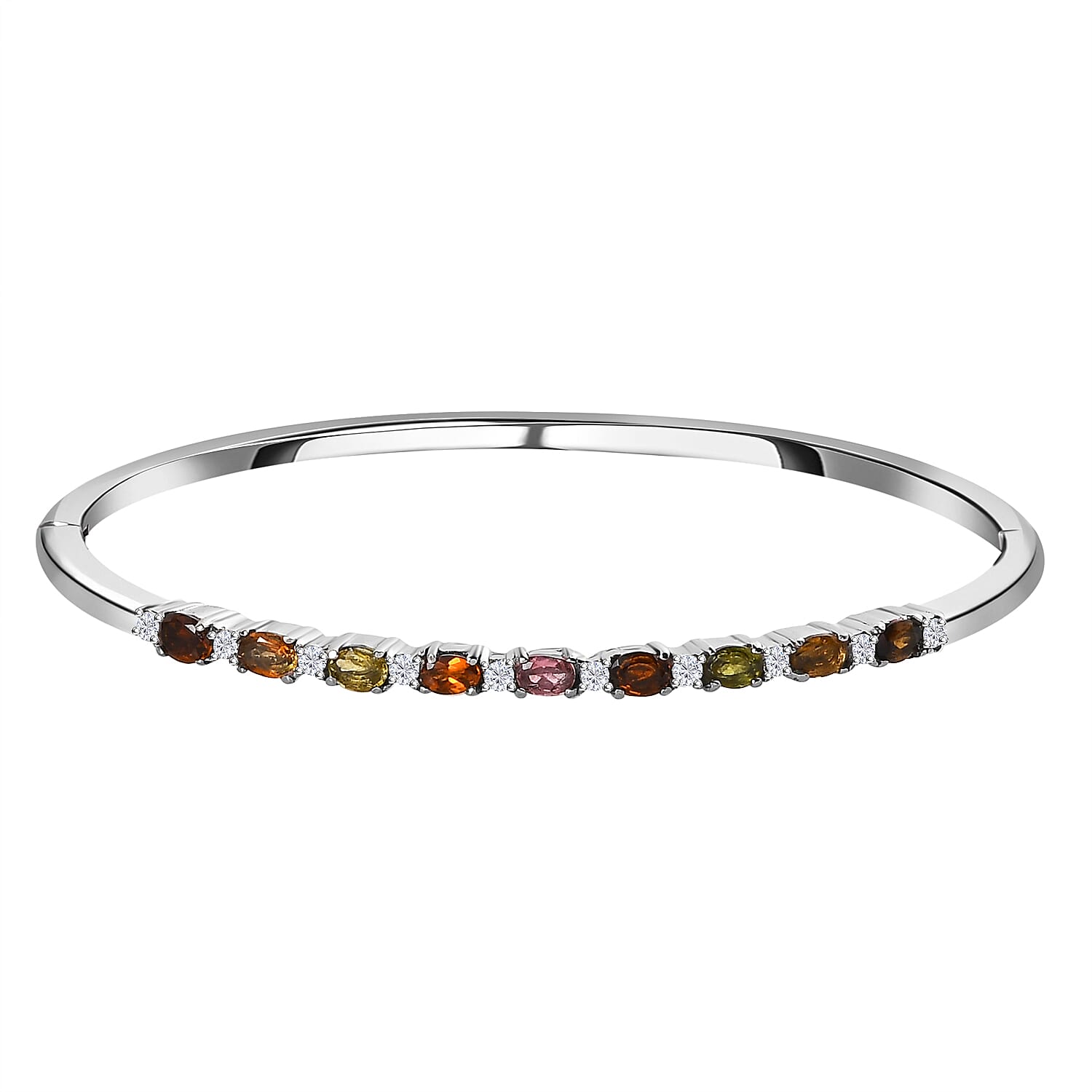 Multi-Tourmaline & Natural Zircon Bangle (Size - 7.5)