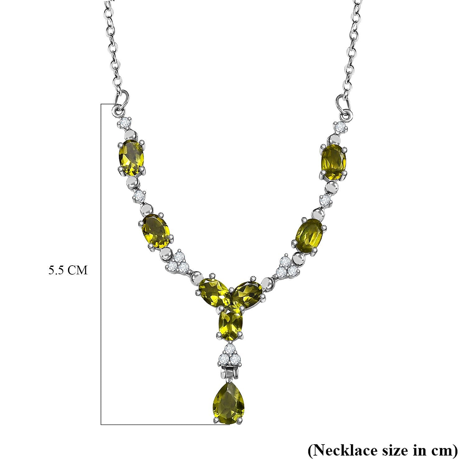 Hebei Peridot and Natural Zircon Necklace (Size - 20)
