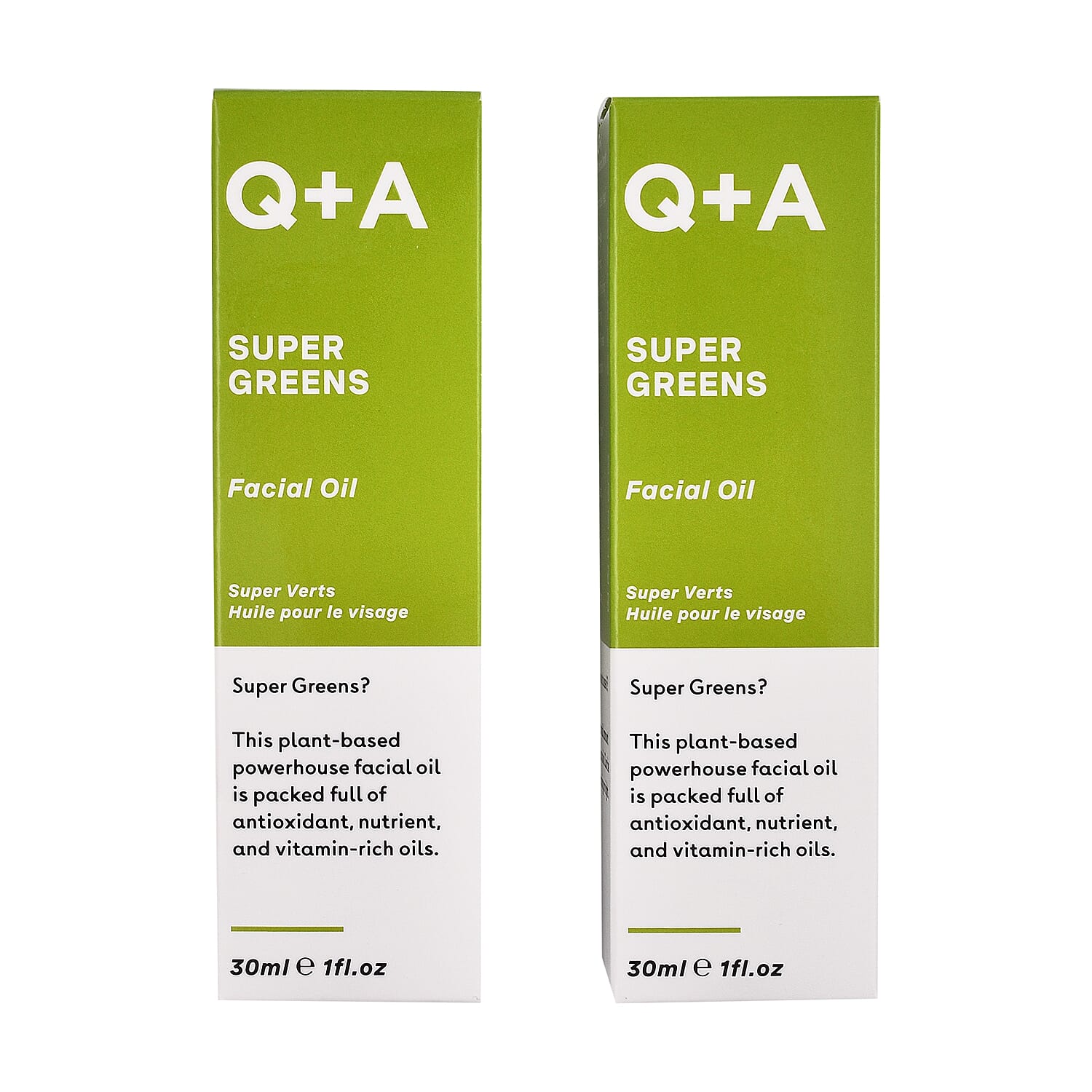 Best Ever Price Q-A Super Greens Facial Oil - 30ml (Set of Two)