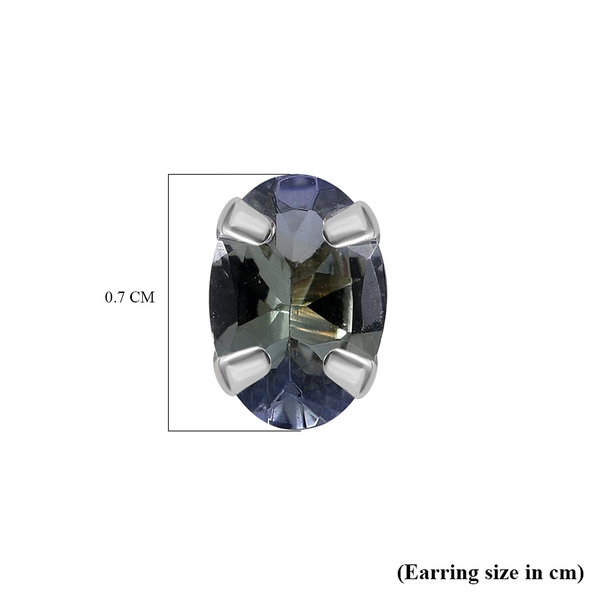 9K White Gold  AA   Green Tanzanite  Earring 0.90 ct,  Gold Wt. 0.25 Gms  0.900  Ct.
