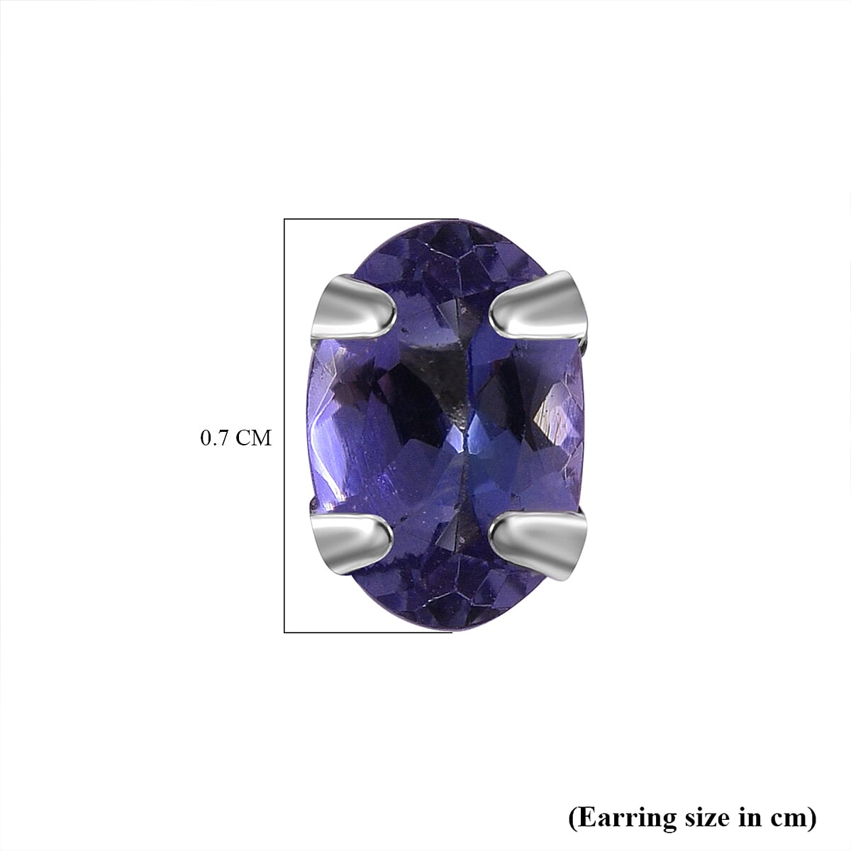 9K White Gold Peacock Tanzanite Stud Earrings