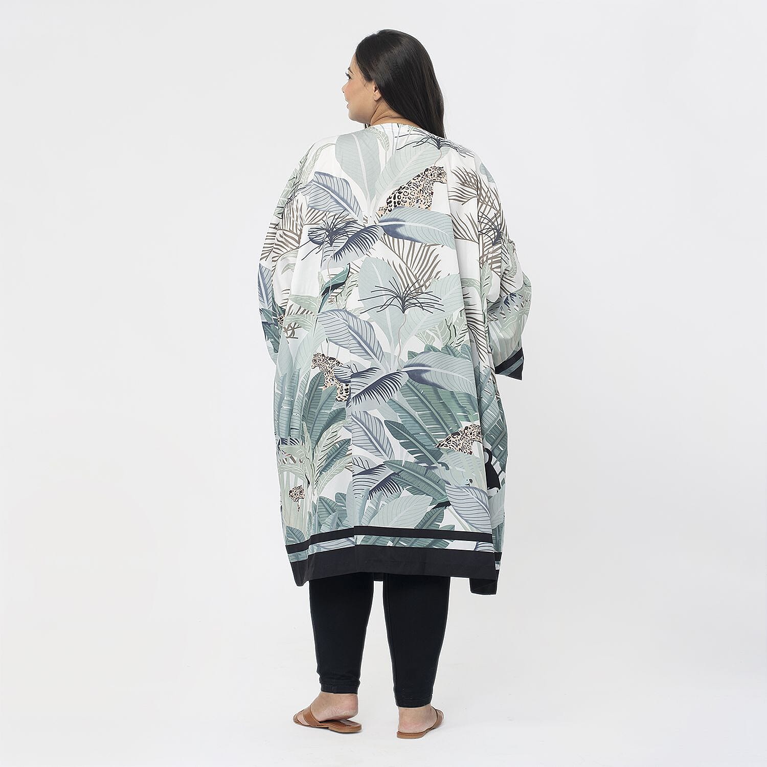 Tamsy Printed Kimono (Size S) - Green