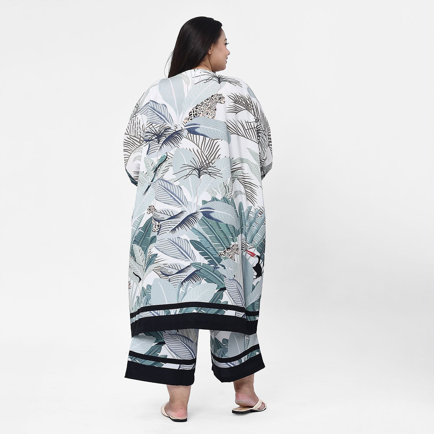 Tamsy Printed Kimono (Size M) - Green