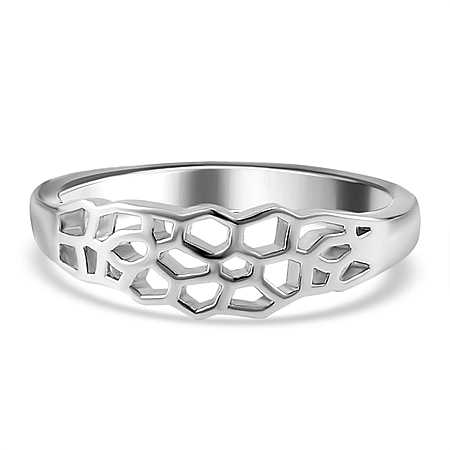 Lucy Q Honeycomb Collection - Rhodium Overlay Sterling Silver Ring