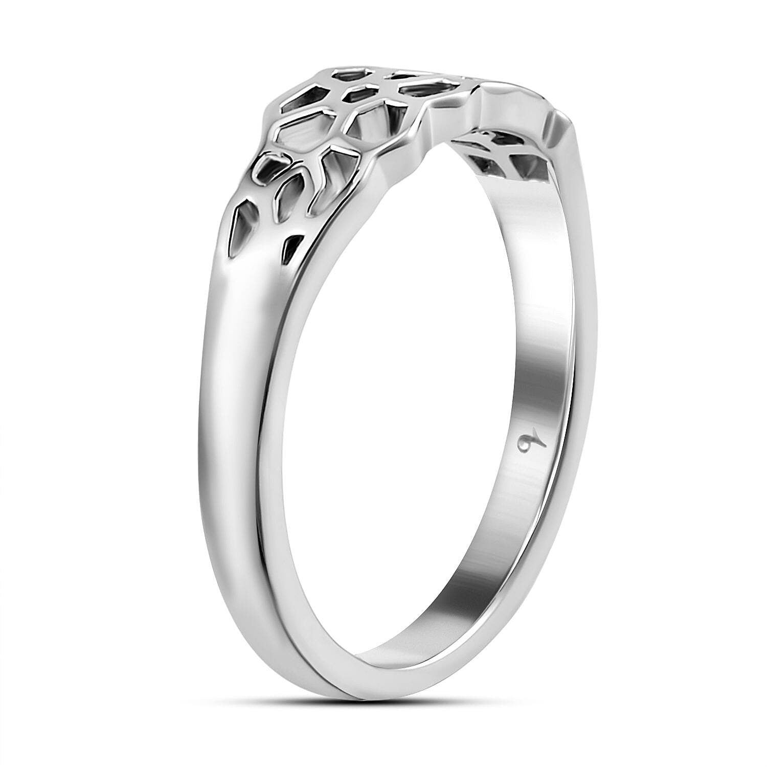 Lucy Q Honeycomb Collection - Rhodium Overlay Sterling Silver Ring