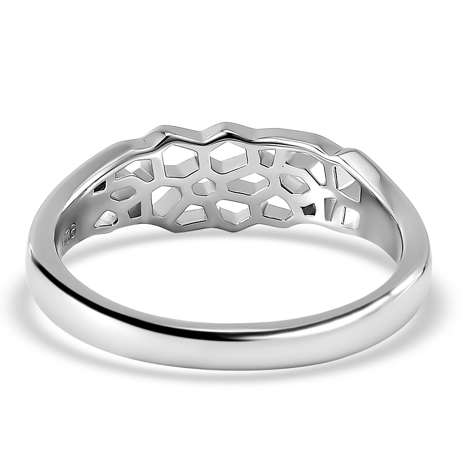 Lucy Q Honeycomb Collection - Rhodium Overlay Sterling Silver Ring