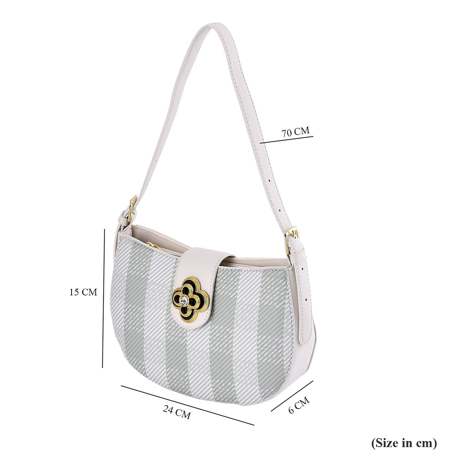 Closeout Deal Checkered Pattern Shoulder Bag - Camel - Green