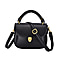 Closeout Deal Top Handle Crossbody Bag with Detachable Strap - Black