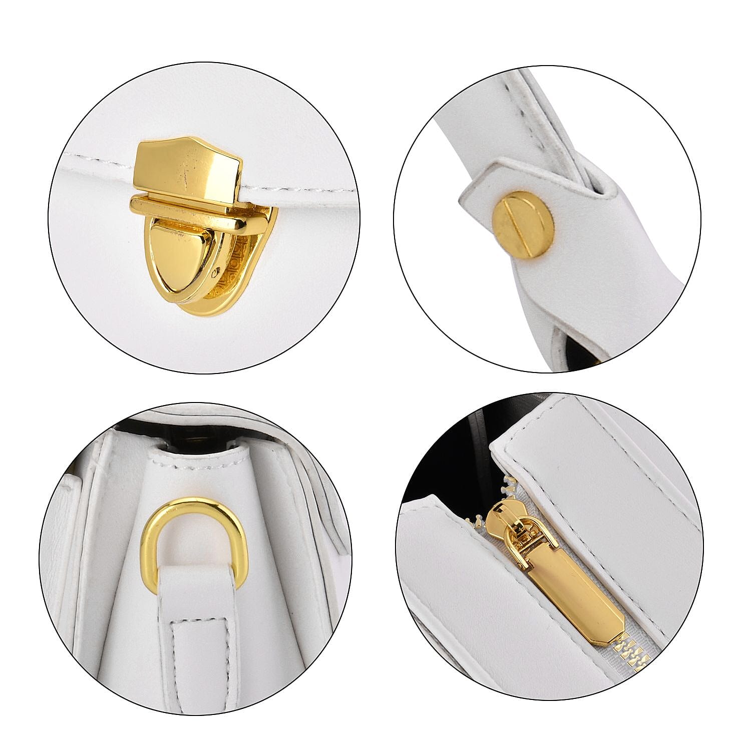 Closeout Deal Top Handle Crossbody Bag with Detachable Strap - Pink