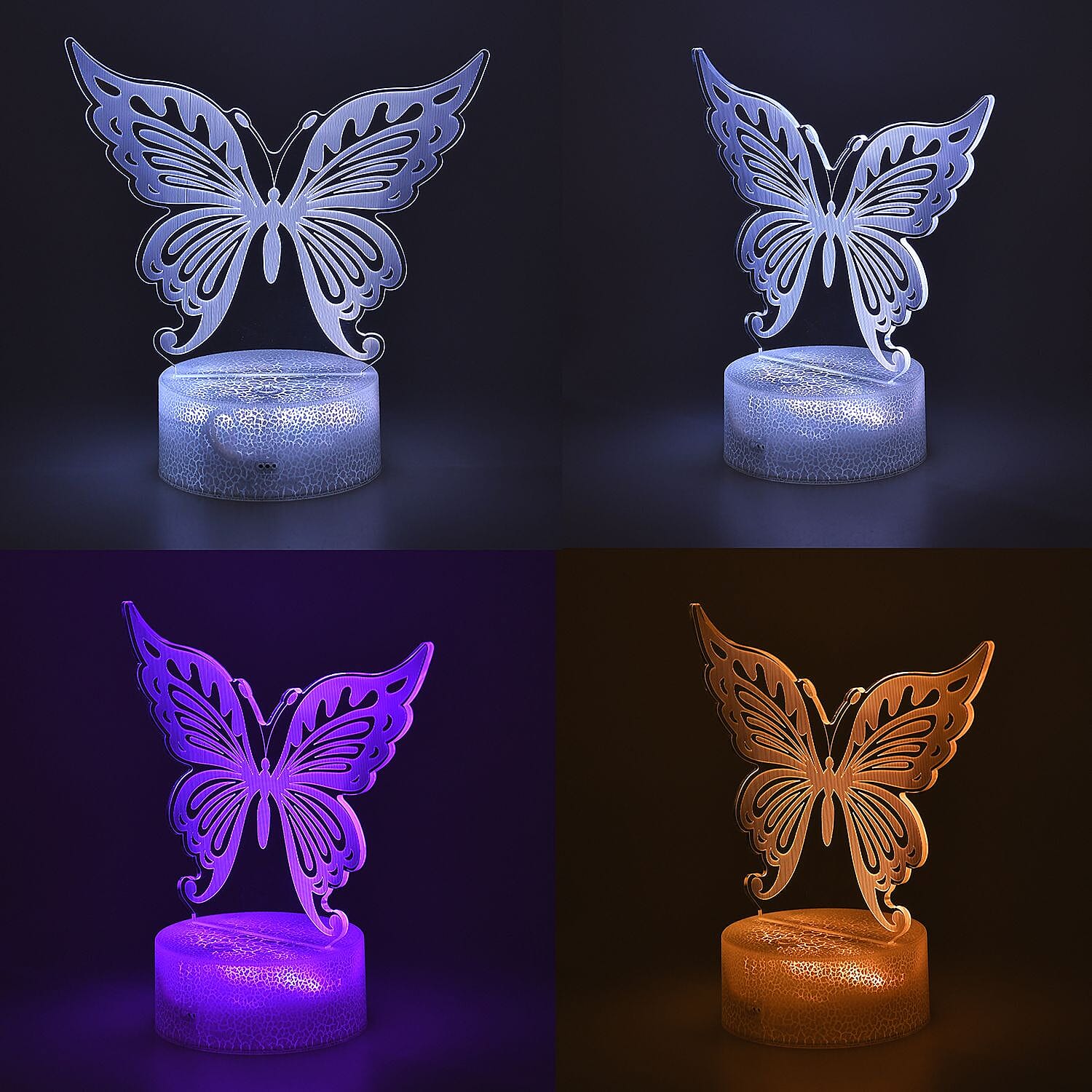 3D LED Butterfly Night Lamp With Remote Control (3xAA Battery, Not Included)