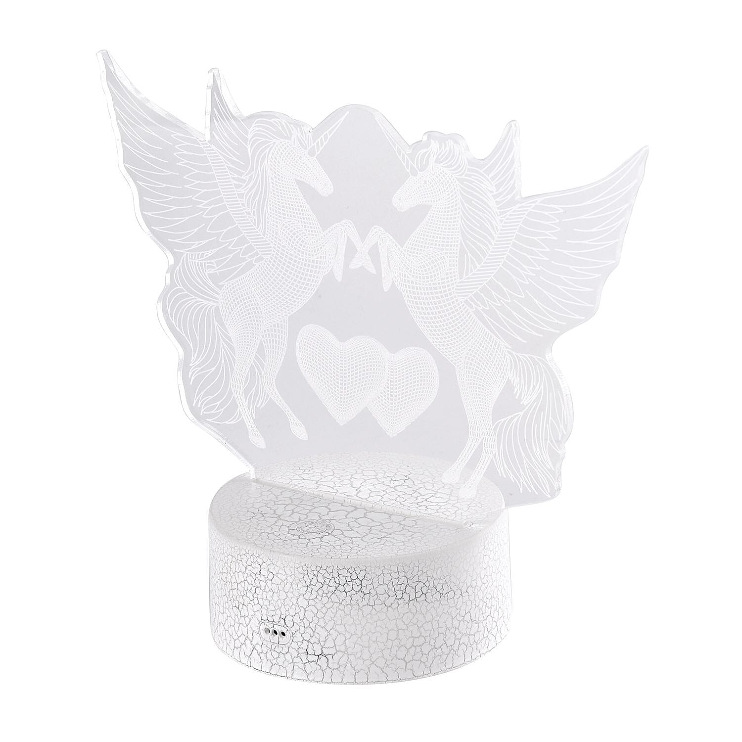 3D LED Unicorn Night Lamp With Remote Control (3xAA Battery, Not Included)