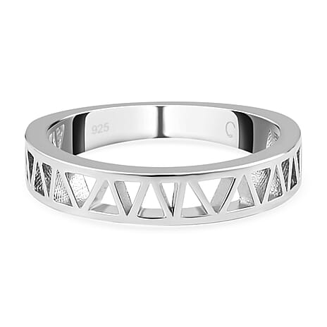 Rachel Galley Geo Traingle Collection - Rhodium Overlay Sterling Silver Ring