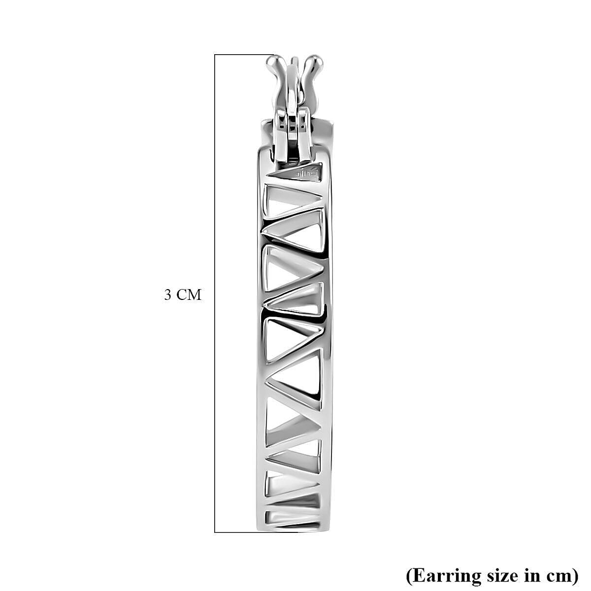 Rachel Galley Geo Traingle Collection - Rhodium Overlay Sterling Silver Hoop Earrings