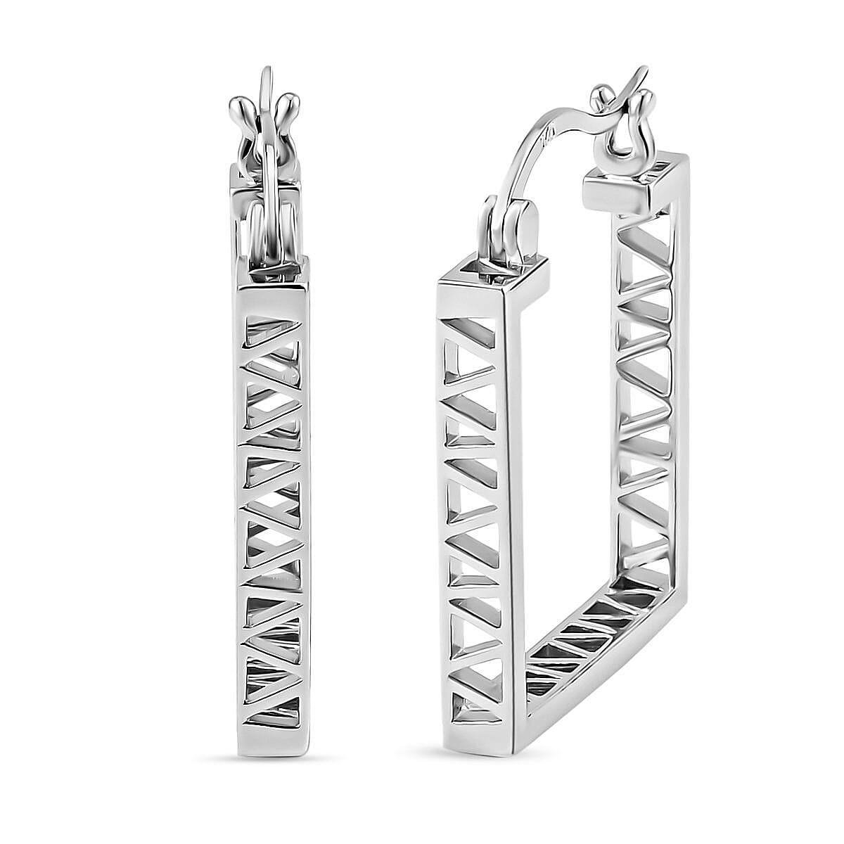 Rachel Galley Geo Square Collection - Rhodium Overlay Sterling Silver Earrings