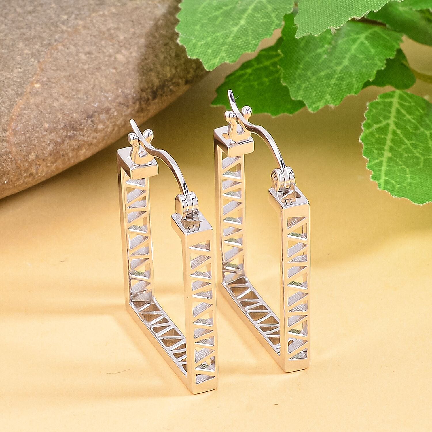 Rachel Galley Geo Square Collection - Rhodium Overlay Sterling Silver Earrings