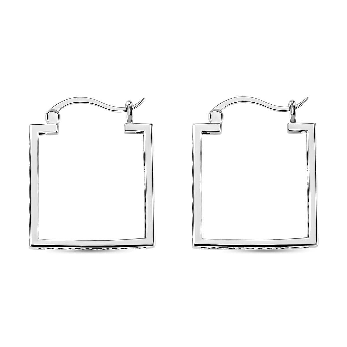 Rachel Galley Geo Square Collection - Rhodium Overlay Sterling Silver Earrings
