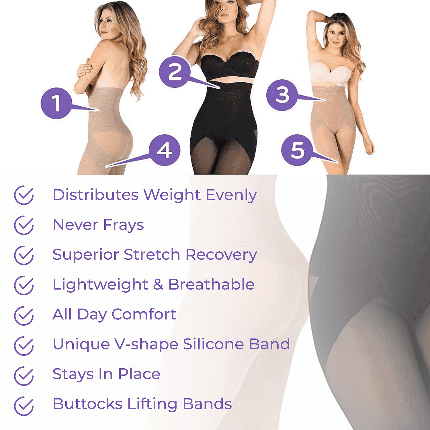 Set of 2 - Slim n Lift Silhouette Shaper with Lace (Beige/Black) - Large Set of 2 - Slim n Lift Silhouette Shaper with Lace (Beige/Black) - Large