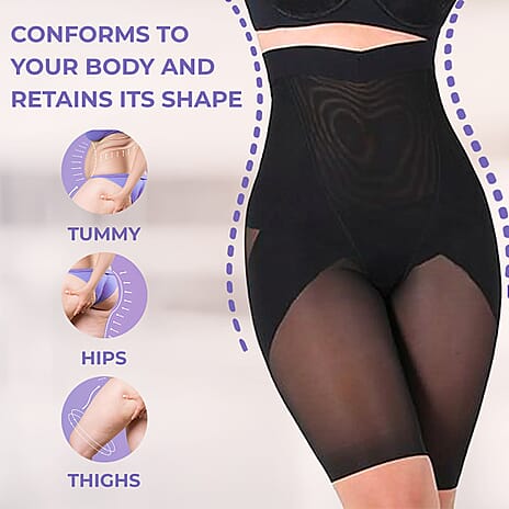 Set of 2 - Slim n Lift Silhouette Shaper with Lace (Beige-Black) - XL