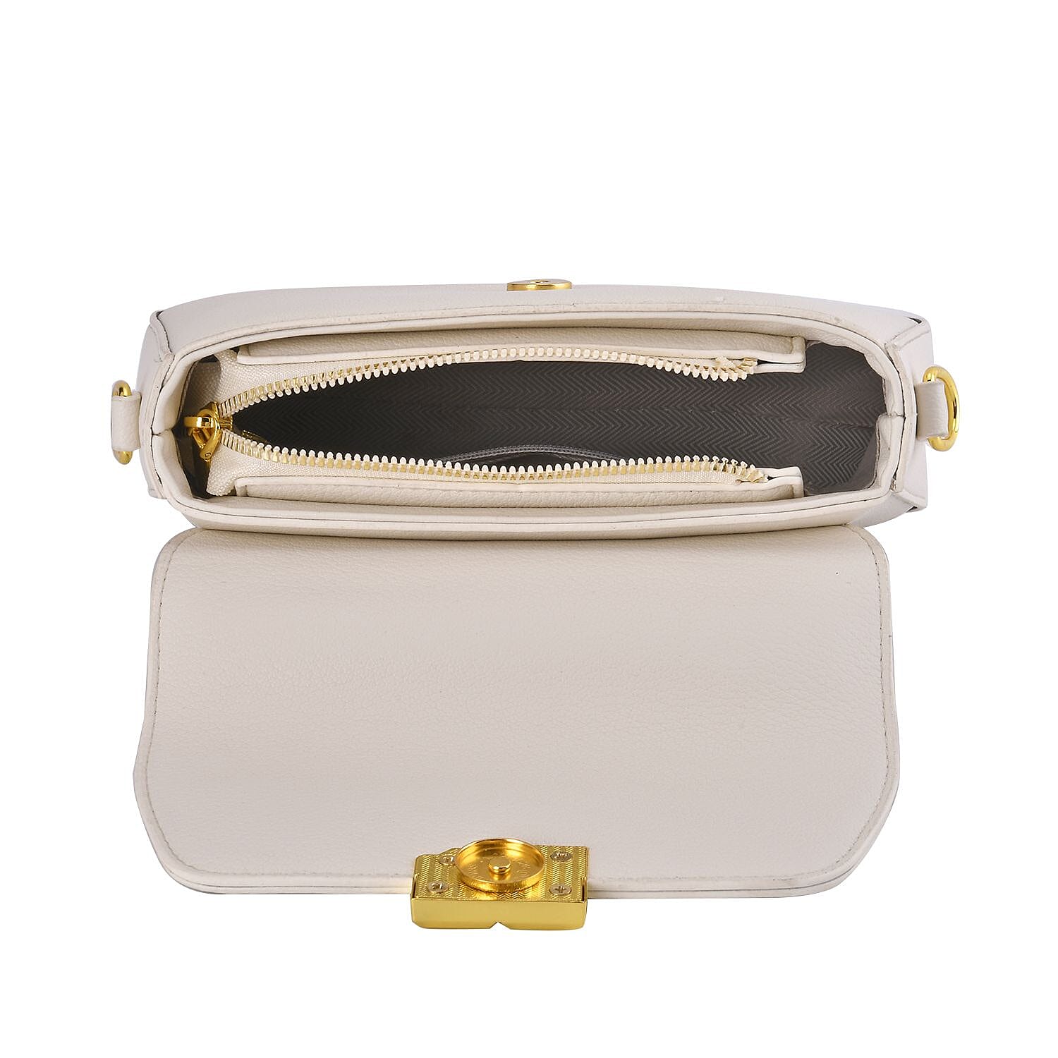 Closeout deal Top Handle Crossbody Bag with Detachable - Adjustable Strap - White