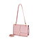 Solid Colour Shoulder Bag with Magnetic Lock - Pink