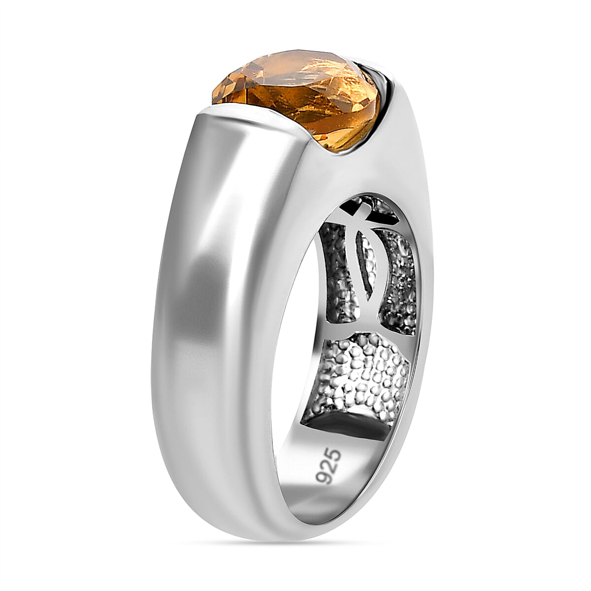 Citrine Ring in Platinum Overlay Sterling Silver 2.69 Ct, Silver Wt. 6.00 GM