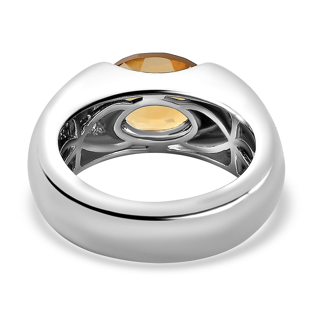 Citrine Ring in Platinum Overlay Sterling Silver 2.69 Ct, Silver Wt. 6.00 GM