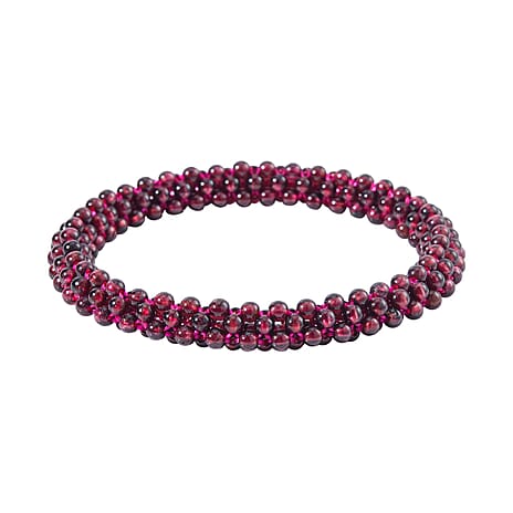 Mozambique Garnet Stretchable Beads Bracelet (Size 6- 6.5) 68.00 Ct.