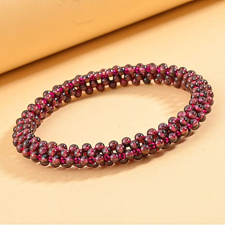 Mozambique Garnet Stretchable Beads Bracelet (Size 6- 6.5) 68.00 Ct.