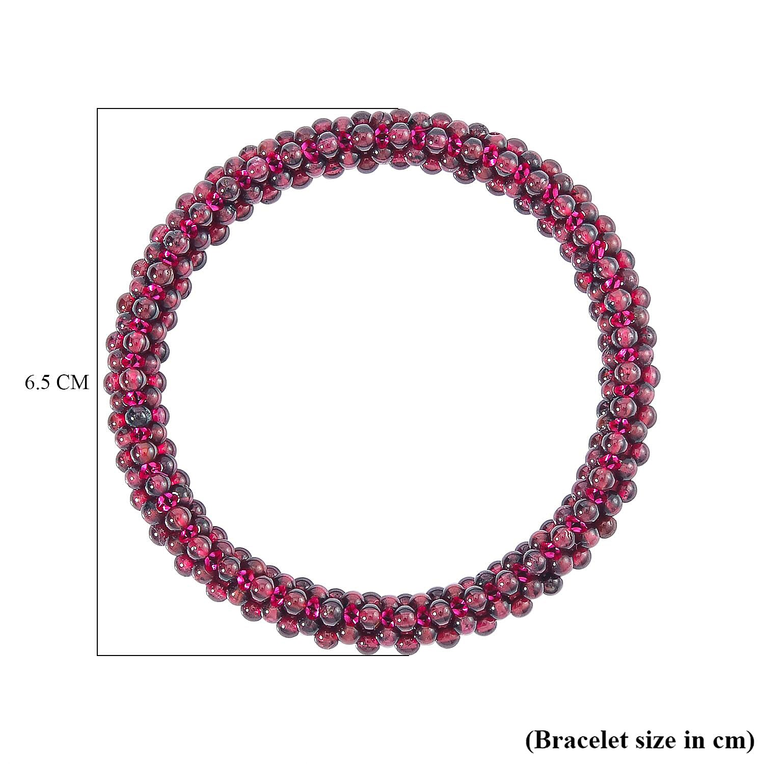 Mozambique Garnet Stretchable Beads Bracelet (Size 6- 6.5) 68.00 Ct.