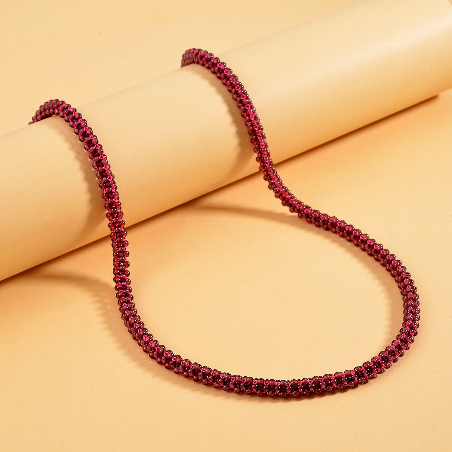 Mozambique Garnet Beads Necklace (Size - 26) 185 Ct.