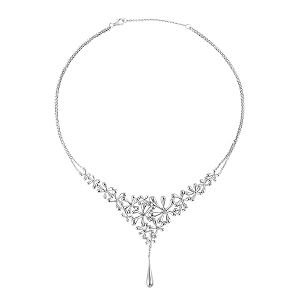 Weekday Lucy charm necklace in silver with flower charms