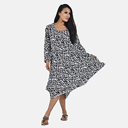 Tamsy Viscose Blade Dress (Size 140x1 cm) - Black White & Black and White