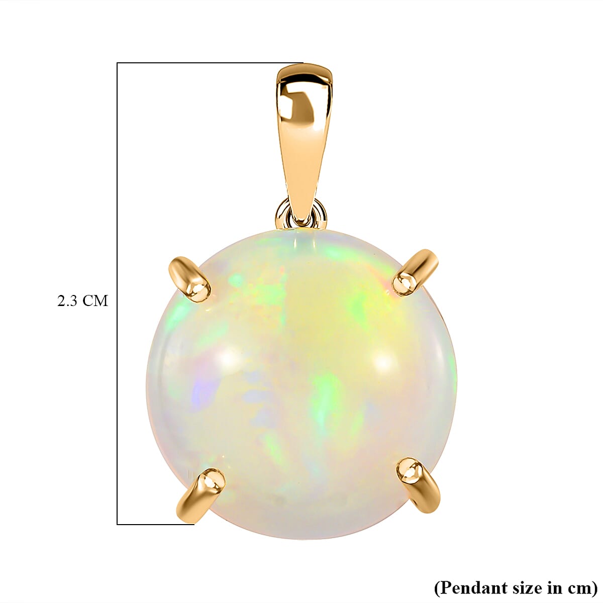 Tucson Special - 9K Yellow Gold AAA Wegeltena Ethiopian Welo Opal Solitaire Pendant 10.02 Ct. Tucson Special - 9K Yellow Gold AAA Wegeltena Ethiopian Welo Opal Solitaire Pendant 10.02 Ct.