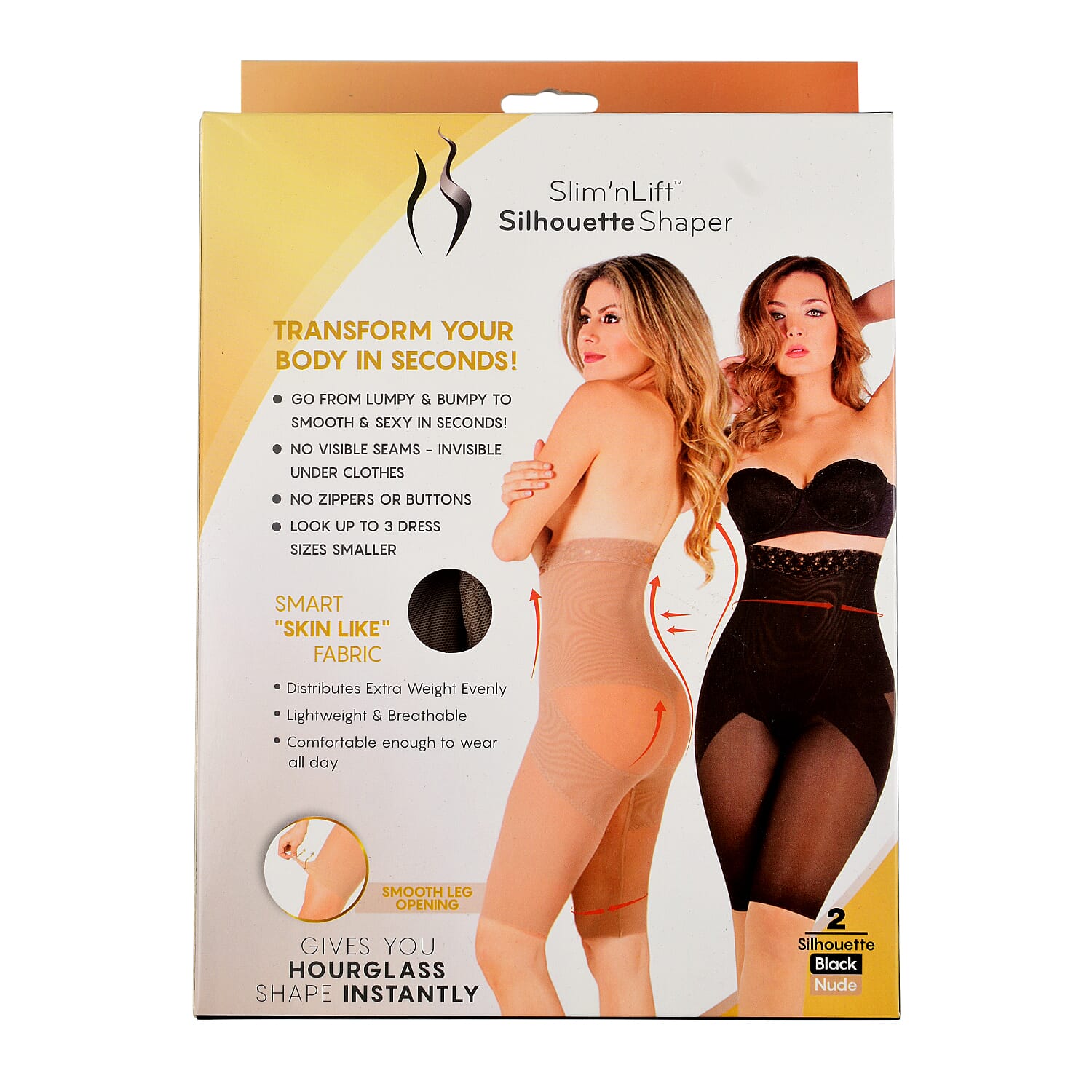 Set of 2 - Slim n Lift Silhouette Shaper with Lace (Beige-Black) - Small