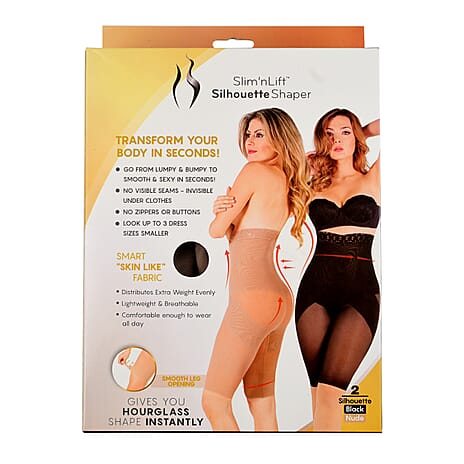 Set of 2 - Slim n Lift Silhouette Shaper with Lace (Beige-Black) - (S 8 - 10)